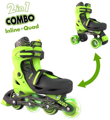 Роликові ковзани Neon Combo, розмір 30-33, салатовий