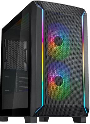 Корпус SilverStone Fara FA312Z-BG без БЖ, 2xUSB3.0, 2x140мм, ARGB VGA 365мм, LCS ready, TG Side Pane