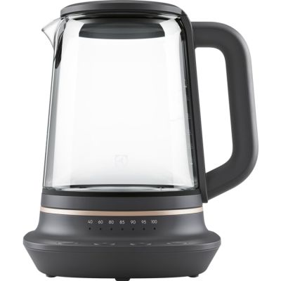 Електрочайник Electrolux 1.7л, Strix, скло, заварник, підтримка температури, чорний