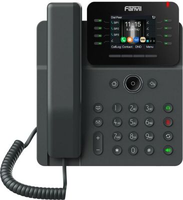 Телефон IP Fanvil V62G-Black 2xGE LAN, 12 SIP ліній, 21 DSS клавіш, VPN, SW Linux, PoE, 2.8" кольоро