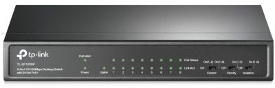 Комутатор TP-LINK TL-SF1009P 9x1FE (8xPoE), 65Вт, Некерований