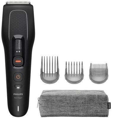 Машинка для стриження  Philips Series 5000, акум., роторний мотор, насадок-3, кейс, сталь, чорний