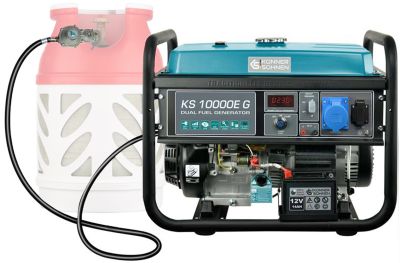 Генератор газобензиновий Konner&amp;Sohnen KS 10000E G, LPG 230В, 8.0кВт, електростартер, 87кг