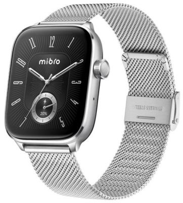 Смарт-годинник Mibro Fit 44мм, 1.75", 390x450, AMOLED, BT 5.3, GPS, 5 ATM, сріблястий