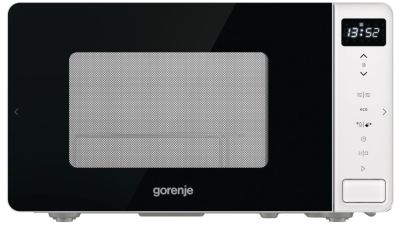 Мікрохвильова піч Gorenje, 20л, електр. управл., 800Вт, гриль, дисплей, білий