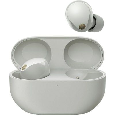 Навушники TWS Sony WF-1000XM5 BT 5.3, ANC, Hi-Res, IPX4, SBC, AAC, LDAC, LC3,  Сріблястий