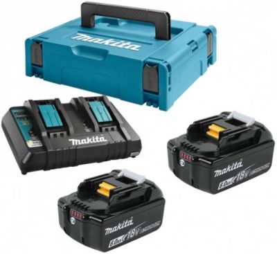 Набір акумулятора та зарядного пристрою Makita 198077-8 LX L1860 2х18В 6А·год ЗП DC18RD кейс Makpac3