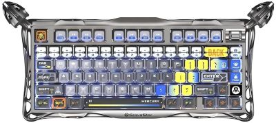 Клавіатура механічна GravaStar Mercury K1 Pro 80keys, GravaStar x Kailh Speedy Mint, BT/WL/USB, RGB,