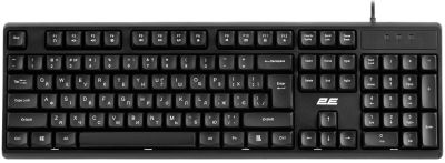 Клавіатура мембранна 2E KS131 104key, USB-A, EN/UK, чорний