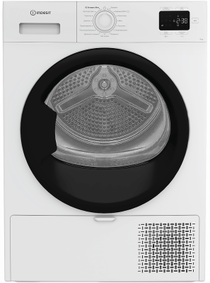 Сушильна машина Indesit тепловий насос, 8кг, A+, 54,5см, дисплей, білий