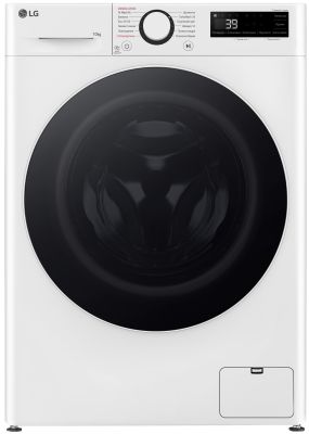 Пральна машина LG фронтальна, 10кг, 1400, A, 57см, дисплей, пара, інвертор, білий