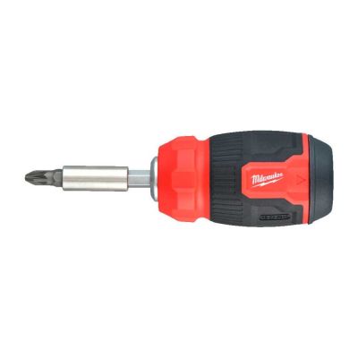Викрутка Milwaukee, 8 насадок, руків'я двокомпонентне, PH1,PH2,PZ1,PZ2,T15,SL 0.6x4.5,SL 1.2x6.5мм