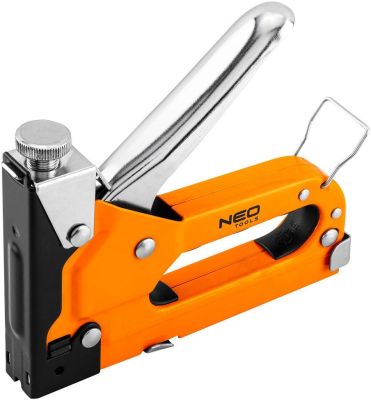 Степлер Neo Tools 3в1, 4-14мм, тип скоб G, L, E, регулювання забивання скоби
