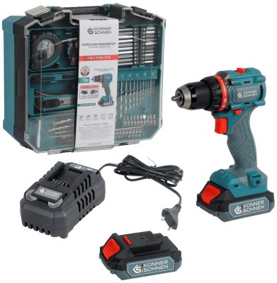 Шурупокрут-дриль ударний акумуляторний Konner&amp;Sohnen KS ID20V-60 KIT 74 20В 1х2А·год 60Нм 0-450·0-19