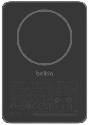 Акумулятор портативний літій-іонний Power Bank Belkin 5000мА·год, 15Вт, Slim Magnetic, чорний