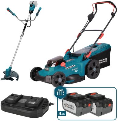 Набір із двох акумуляторних інструментів Konner&amp;Sohnen KS 43LM-BCT40V-SET 40В(20+20В) газонокосарка
