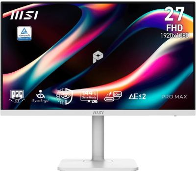 MSI Монітор MSI 27" PRO MAX 271PHW E14 HDMI, DP, USB-C, 2xUSB, MM, IPS, 144Hz, 1ms, sRGB 111%, FreeS