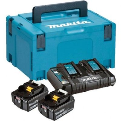 Набір акумулятора та зарядного пристрою Makita197629-2 LXT BL1850B 2х18В 5А·год ЗП DC18RD кейс Makpa