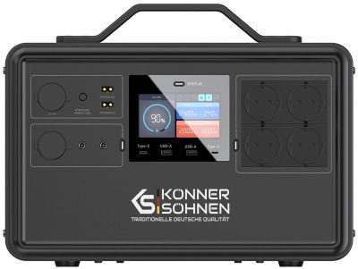 Портативна електростанція Konner&amp;Sohnen KS 2400PS, 2400Вт, 2240Вт/год, LifePo4, Bluetooth, UPS, 25.9
