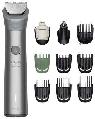 Тример Philips Series 5000, для бороди, голови та тіла, насадок-10, сталь, сірий