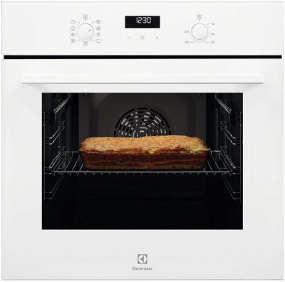 Духова шафа Electrolux електрична, 65л, A, дисплей, конвекція, телескопічні напрямні, білий