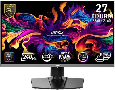 Монітор MSI 26.5" MPG 272URX QD-OLED 2xHDMI, DP, 2xUSB, USB-C, Audio, OLED, 3840x2160, 240Hz, 0.03ms