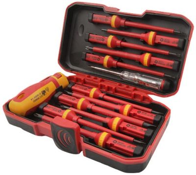 Викрутки Tolsen VDE діелектричні, PH, PZ, Torx, CrV, кейс, набір 13шт
