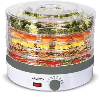 Сушарка для продуктів  ARDESTO FDB-5320, 245Вт, піддонів -5x3см, діаметр-32см, макс-70°С, рег.темп,