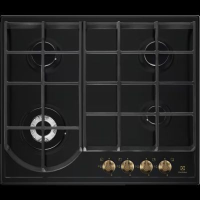 Варильна поверхня Electrolux газова Rococo, 60см, чавун, чорний матовий