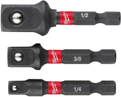 Перехідник Milwaukee, 1/4",3/8",1/2", для торцевих головок, набір 3шт