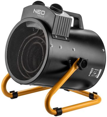 Теплова гармата електрична Neo Tools, 3кВт, 80м2, 354м3/год, нагрів. елемент - нерж. сталь, IPX4, чо
