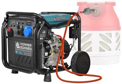 Генератор газобензиновий інверторний Konner&amp;Sohnen KS8100IEG, LPG 230В, 8.5кВт, електростартер, 68кг