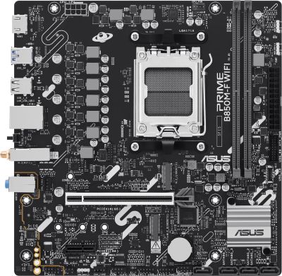 Материнcька плата ASUS PRIME B850M-F WIFI sAM5 B850 2xDDR5 M.2 HDMI Wi-Fi BT mATX