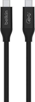 Кабель Belkin USB-C > USB-C заряджання/синхронізації 100Вт PD, USB4, 40Гбс, 0.8м, чорний