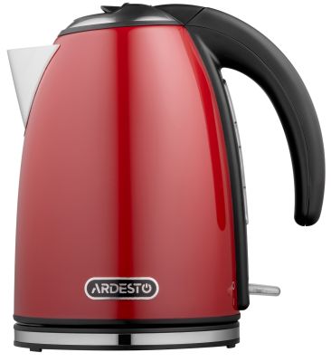 Електрочайник ARDESTO 1.7л, Strix, метал, червоний глянець