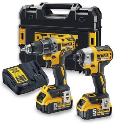 Набір із двох акумуляторних інструментів DeWALT 18В дриль-шурупокрут DCD791 ударний шурупокрут DCF88