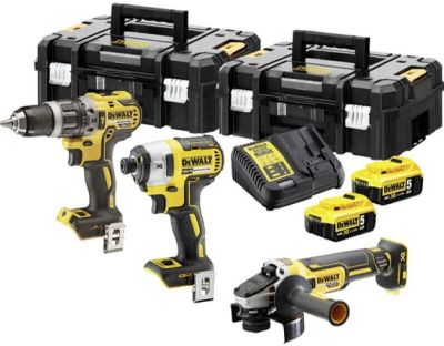 Набір із трьох акумуляторних інструментів DeWALT 18В дриль-шурупокрут ударний DCD796 шурупокрут удар
