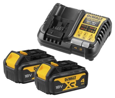 DeWALT Набір акумулятора та зарядного пристрою DeWalt 10.8В/12В/18В/54В 4А, 18В акб 2х4А·год DCB182