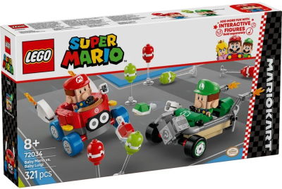 Конструктор LEGO Super Mario Mario Kart – Baby Mario vs. Baby Luigi