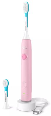 Щітка зубна електр. Philips, Sonicare For Kids Smart, насадок-2, дорожній футляр, 2 наклейси, рожени