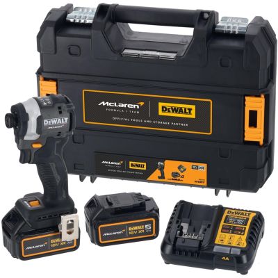 Шурупокрут-дриль ударний акумуляторний DeWALT McLaren F1 TEAM LIMITED EDITION 18В 2х5А·год 205Нм 100