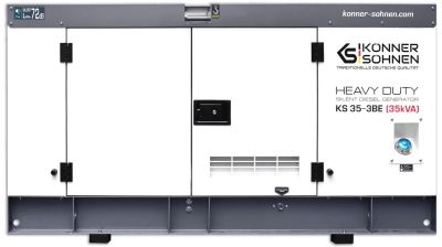 Генератор дизельний Konner&amp;Sohnen KS 35-3BE, 230/400В, 35/32кВА, 3 фази, електростартер, передстарто