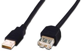 Кабель DIGITUS USB-A (M/F) заряджання/синхронізації, 5м, чорний