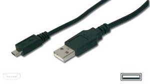 Кабель DIGITUS USB 2.0 (AM/micro B) 1м, чорний