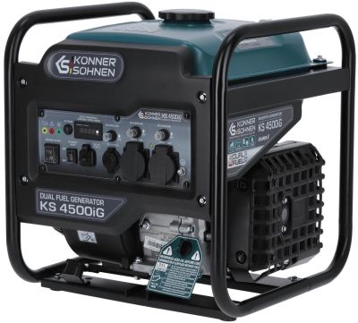 Генератор газобензиновий інверторний Konner&amp;Sohnen KS 4500iG, LPG 230В, 4.5кВт, ручний стартер, 33.5