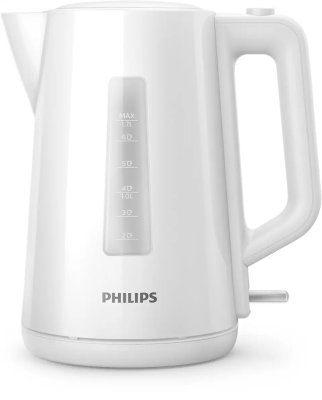 Електрочайник Philips Series 3000 1.7л, пластик, білий