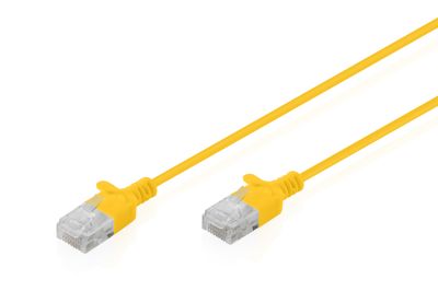 Патч-корд DIGITUS CAT 6 U-UTP Sliim, 0.5 м, AWG 32/7, Cu, LSZH, жовтий