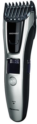 Тример Panasonic, для бороди, вусів і голови, мережа+акум., насадок-2, кейс, сталь, чорно-сірий