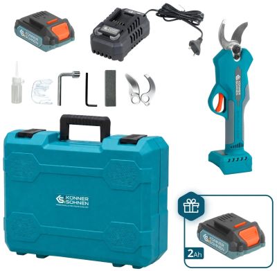 Секатор акумуляторний Konner&amp;Sohnen KS CPS20V-32 Case PLUS 20В акб 2х2А·год d 15-32мм ЗП кейс 0.89кг
