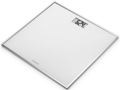 Ваги Beurer підлогові, 150кг, CR2032x1, в комплекті, скло, білий